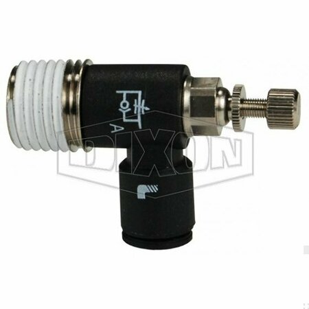 DIXON Legris by 1 pc Miniature Exhaust Flow Control Valve, 15 to 145 psi, Nylon Body 76650411